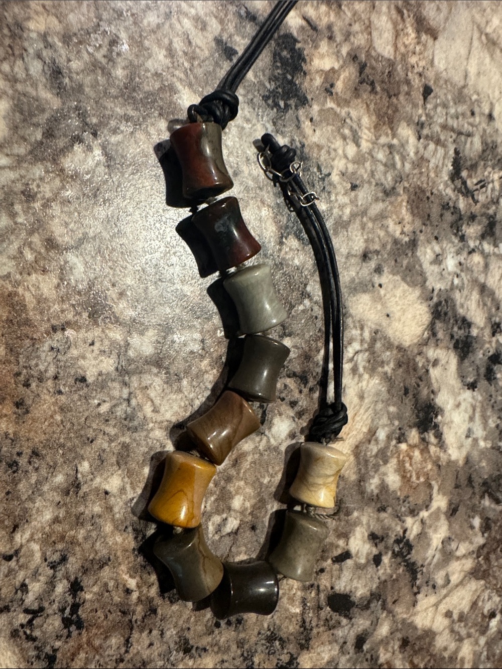 Men's Multicolor Bead Leather Bracelet - Casual Everyday Accessory